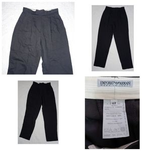 EMPORIO ARMANI DRESS PANTS WOMEN HIGH RISE TWO POCKETS DARK GRAY SIZE 42 8 (US)